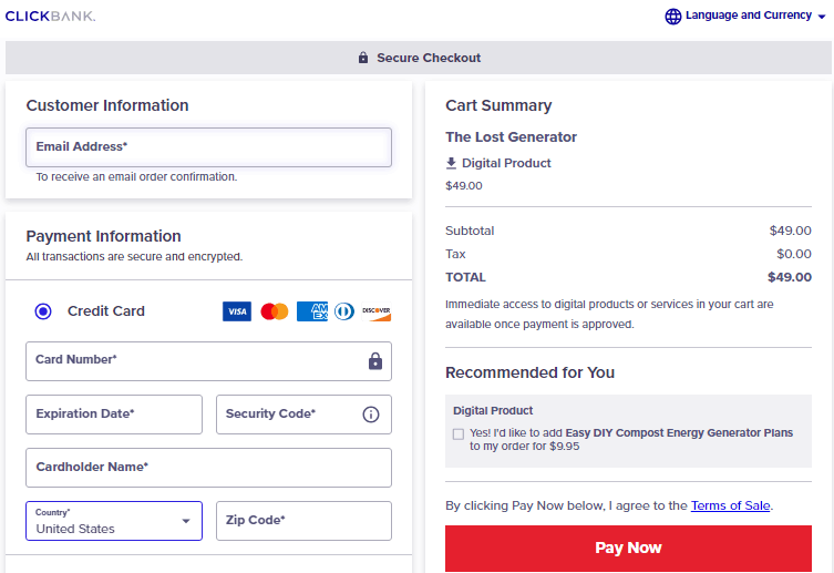 The Lost Generator - Secure Checkout